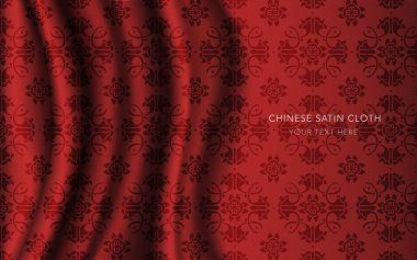 Geleneksel kırmızı Çin ipek saten kumaş bez arka plan