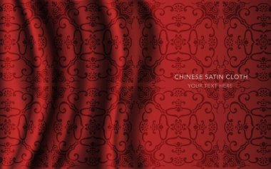 Geleneksel kırmızı Çin ipek saten kumaş bez arka plan
