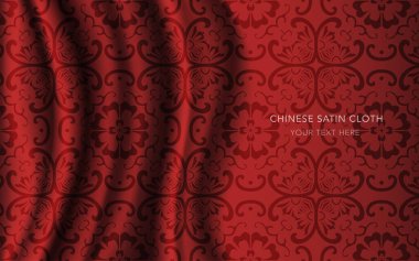 Geleneksel kırmızı Çin ipek saten kumaş bez arka plan