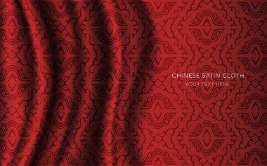 Geleneksel kırmızı Çin ipek saten kumaş bez arka plan