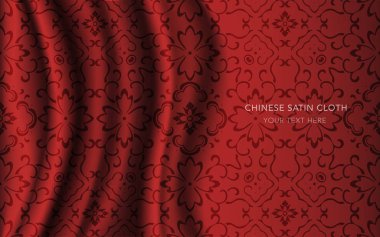 Geleneksel kırmızı Çin ipek saten kumaş bez arka plan