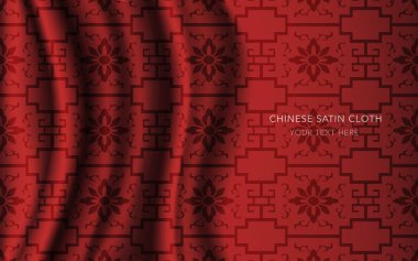 Geleneksel kırmızı Çin ipek saten kumaş bez arka plan