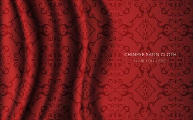 Geleneksel kırmızı Çin ipek saten kumaş bez arka plan