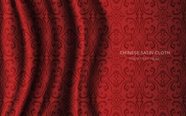 Geleneksel kırmızı Çin ipek saten kumaş bez arka plan