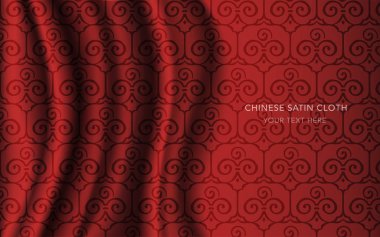 Geleneksel kırmızı Çin ipek saten kumaş bez arka plan