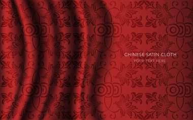 Geleneksel kırmızı Çin ipek saten kumaş bez arka plan