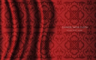 Geleneksel kırmızı Çin ipek saten kumaş bez arka plan