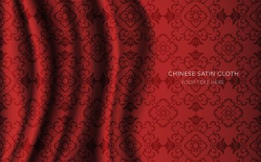 Geleneksel kırmızı Çin ipek saten kumaş bez arka plan