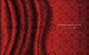 Geleneksel kırmızı Çin ipek saten kumaş bez arka plan