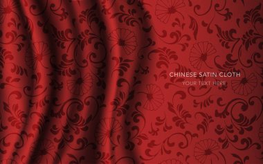 Geleneksel kırmızı Çin ipek saten kumaş bez arka plan
