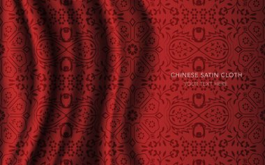 Geleneksel kırmızı Çin ipek saten kumaş bez arka plan
