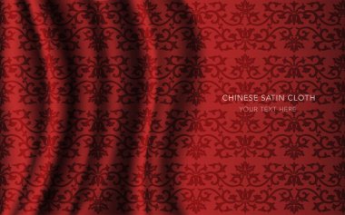 Geleneksel kırmızı Çin ipek saten kumaş bez arka plan