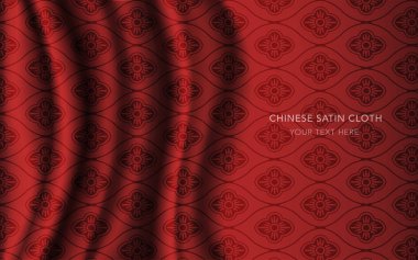 Geleneksel kırmızı Çin ipek saten kumaş bez arka plan