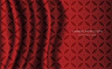 Geleneksel kırmızı Çin ipek saten kumaş bez arka plan
