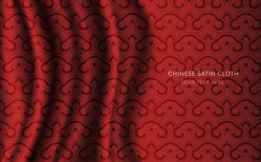 Geleneksel kırmızı Çin ipek saten kumaş bez arka plan