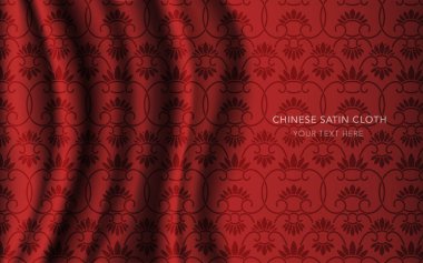 Geleneksel kırmızı Çin ipek saten kumaş bez arka plan