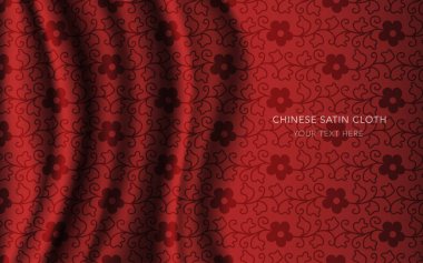 Geleneksel kırmızı Çin ipek saten kumaş bez arka plan
