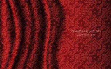 Geleneksel kırmızı Çin ipek saten kumaş bez arka plan