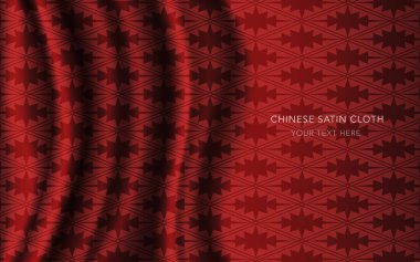 Geleneksel kırmızı Çin ipek saten kumaş bez arka plan