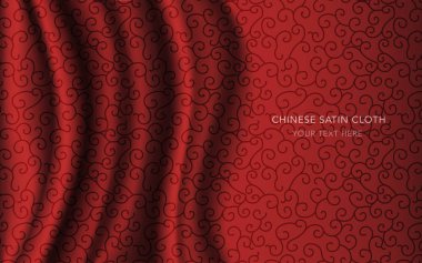 Geleneksel kırmızı Çin ipek saten kumaş bez arka plan