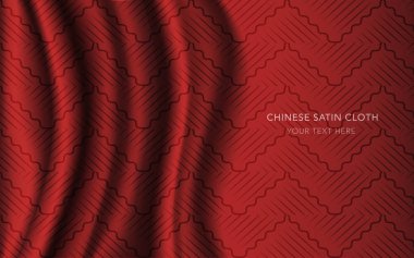 Geleneksel kırmızı Çin ipek saten kumaş bez arka plan