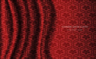 Geleneksel kırmızı Çin ipek saten kumaş bez arka plan