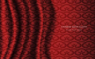Geleneksel kırmızı Çin ipek saten kumaş bez arka plan
