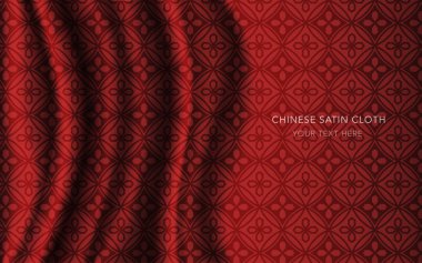 Geleneksel kırmızı Çin ipek saten kumaş bez arka plan