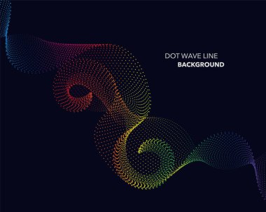 Zarif soyut vektör spektrum gökkuşağı degrade dalga noktalı çizgi