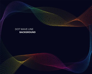 Zarif soyut vektör spektrum gökkuşağı degrade dalga noktalı çizgi