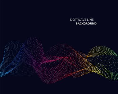 Zarif soyut vektör spektrum gökkuşağı degrade dalga noktalı çizgi