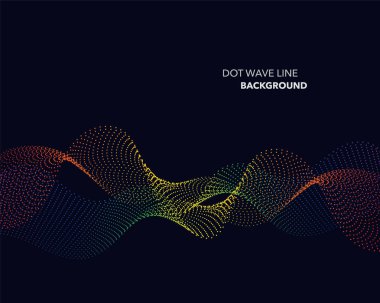 Zarif soyut vektör spektrum gökkuşağı degrade dalga noktalı çizgi