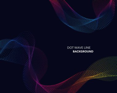 Zarif soyut vektör spektrum gökkuşağı degrade dalga noktalı çizgi