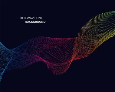 Zarif soyut vektör spektrum gökkuşağı degrade dalga noktalı çizgi