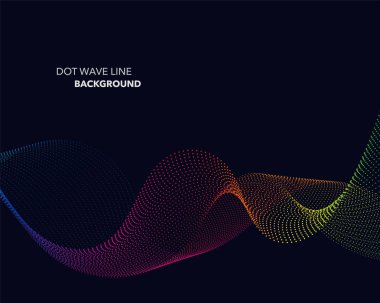 Zarif soyut vektör spektrum gökkuşağı degrade dalga noktalı çizgi