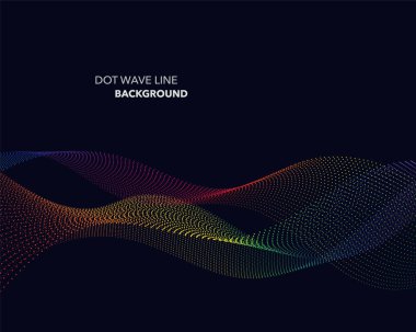 Zarif soyut vektör spektrum gökkuşağı degrade dalga noktalı çizgi