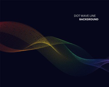 Zarif soyut vektör spektrum gökkuşağı degrade dalga noktalı çizgi
