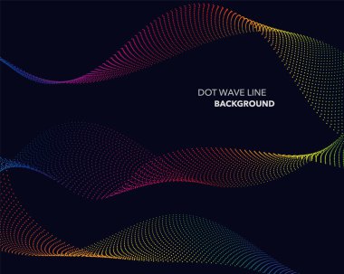 Zarif soyut vektör spektrum gökkuşağı degrade dalga noktalı çizgi