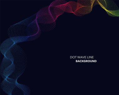 Zarif soyut vektör spektrum gökkuşağı degrade dalga noktalı çizgi