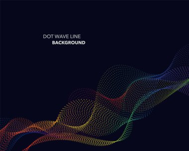 Zarif soyut vektör spektrum gökkuşağı degrade dalga noktalı çizgi