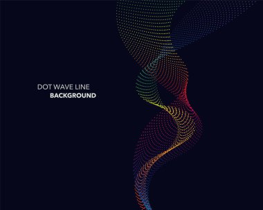 Zarif soyut vektör spektrum gökkuşağı degrade dalga noktalı çizgi