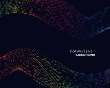 Zarif soyut vektör spektrum gökkuşağı degrade dalga noktalı çizgi