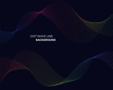 Zarif soyut vektör spektrum gökkuşağı degrade dalga noktalı çizgi