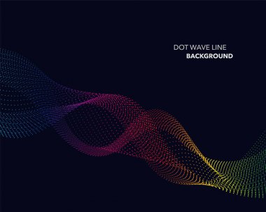 Zarif soyut vektör spektrum gökkuşağı degrade dalga noktalı çizgi