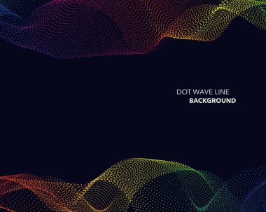 Zarif soyut vektör spektrum gökkuşağı degrade dalga noktalı çizgi