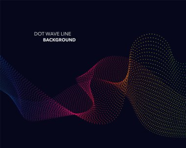 Zarif soyut vektör spektrum gökkuşağı degrade dalga noktalı çizgi