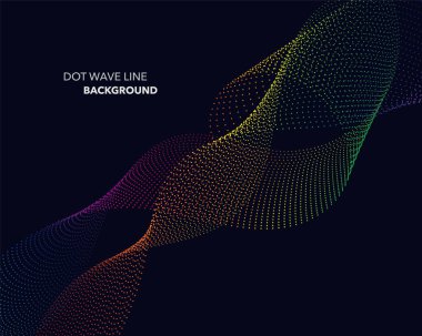 Zarif soyut vektör spektrum gökkuşağı degrade dalga noktalı çizgi