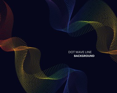 Zarif soyut vektör spektrum gökkuşağı degrade dalga noktalı çizgi