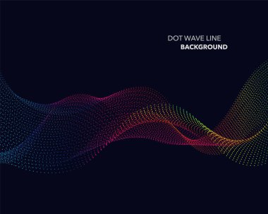 Zarif soyut vektör spektrum gökkuşağı degrade dalga noktalı çizgi