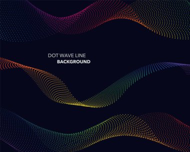 Zarif soyut vektör spektrum gökkuşağı degrade dalga noktalı çizgi